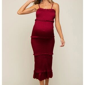 Maternity dress midi burgundy